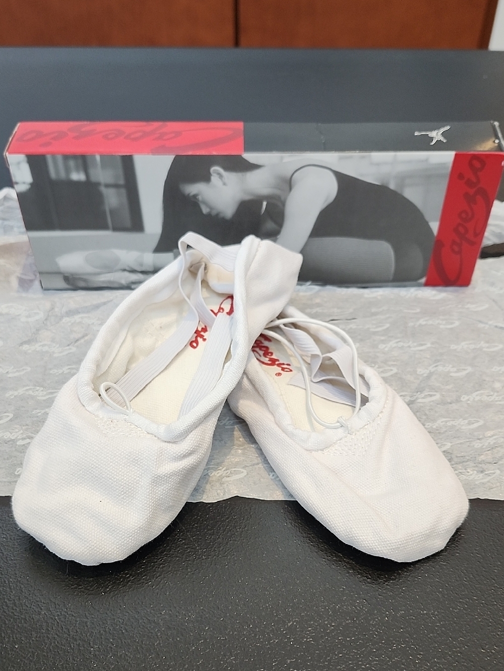 NEW - CAPEZIO Canvas Pro White Ballet Slippers - Split Sole